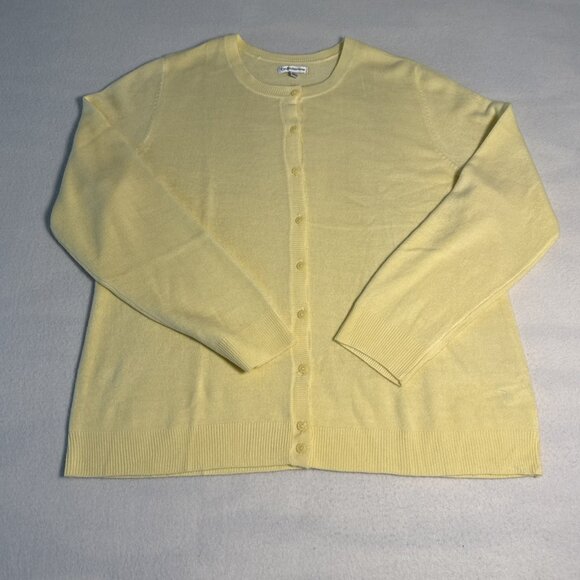 Croft & Barrow Sweater Sz XL Yellow Button Down Cardigan Preppy - Picture 1 of 8